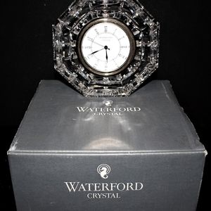 Waterford Crystal Octagonal Desk Quartz Clock in Original Box - New, no tags